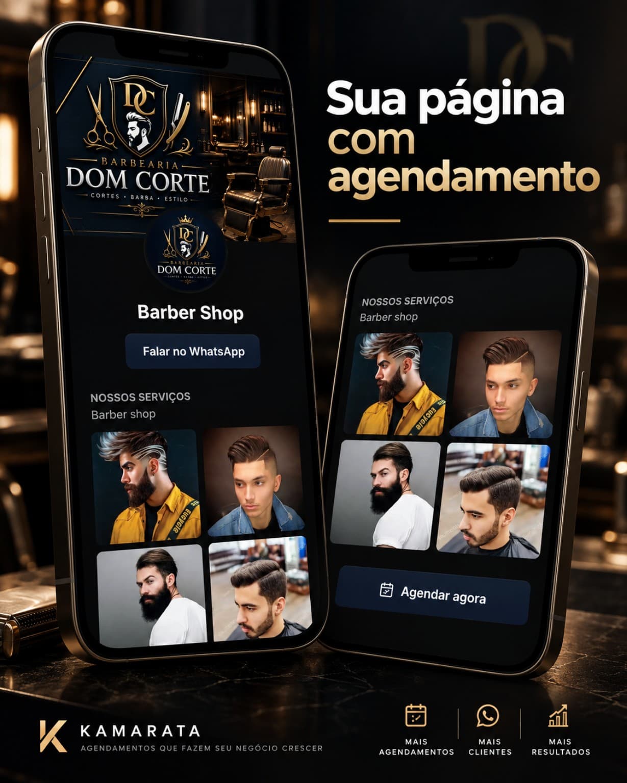 Página de agendamento da Kamarata aberta no celular